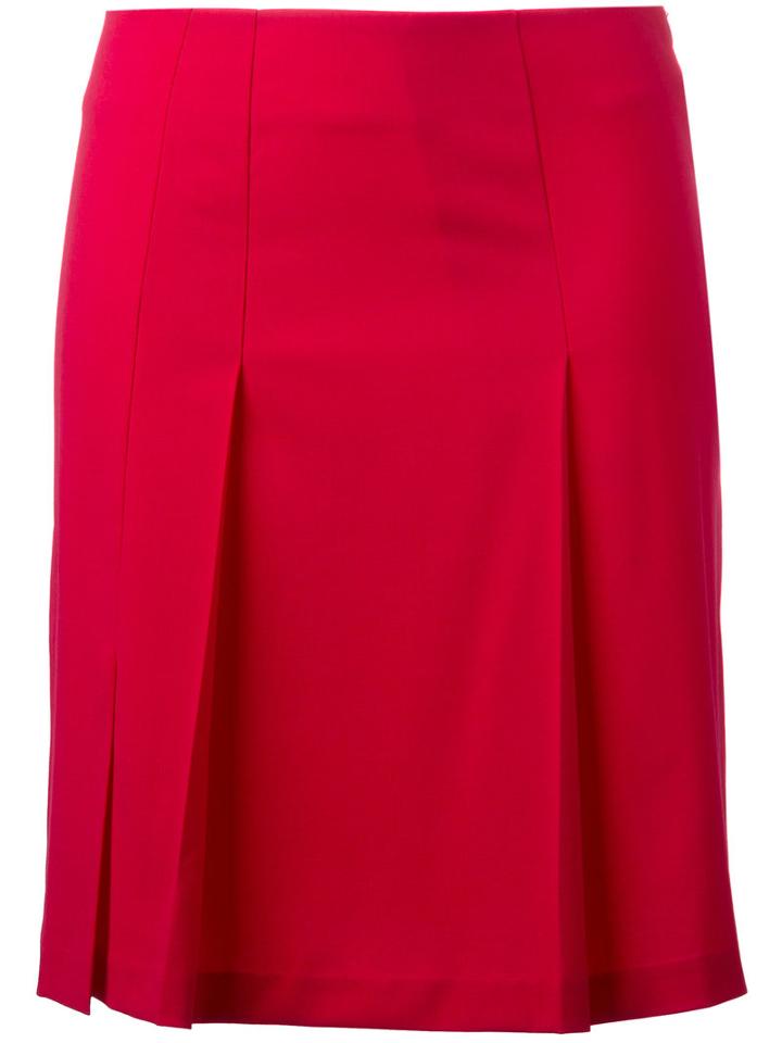 Cacharel - Pleated Detail Mini Skirt - Women - Spandex/elastane/virgin Wool - 36, Pink/purple, Spandex/elastane/virgin Wool