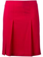Cacharel - Pleated Detail Mini Skirt - Women - Spandex/elastane/virgin Wool - 36, Pink/purple, Spandex/elastane/virgin Wool