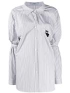 Prada Ruched Stripe Shirt - Grey