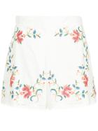 Zimmermann Embroidered Floral Shorts - White