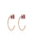 Melissa Joy Manning Raw Spinel Hug Hoop Earrings - Metallic