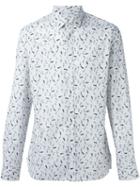 Lanvin Footstep Print Shirt, Men's, Size: 41, White, Cotton