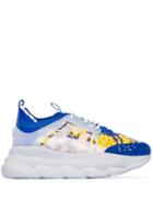 Versace Blue Baroque Chain Reaction Sneakers