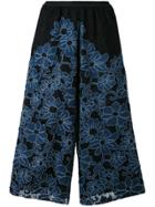 Antonio Marras Floral Embroidery Cropped Trousers - Blue