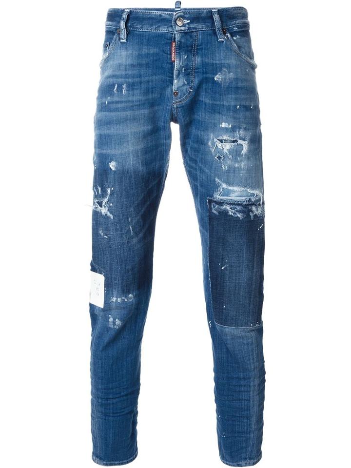 Dsquared2 'sexy Twist' Jeans, Men's, Size: 52, Blue, Cotton/spandex/elastane/polyester