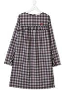 Douuod Kids Teen Ruffle Trim Check Dress - Pink & Purple