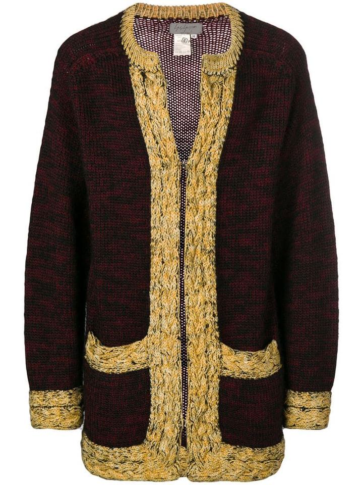 Yohji Yamamoto Pre-owned Braided Trimming Knitted Coat - Red