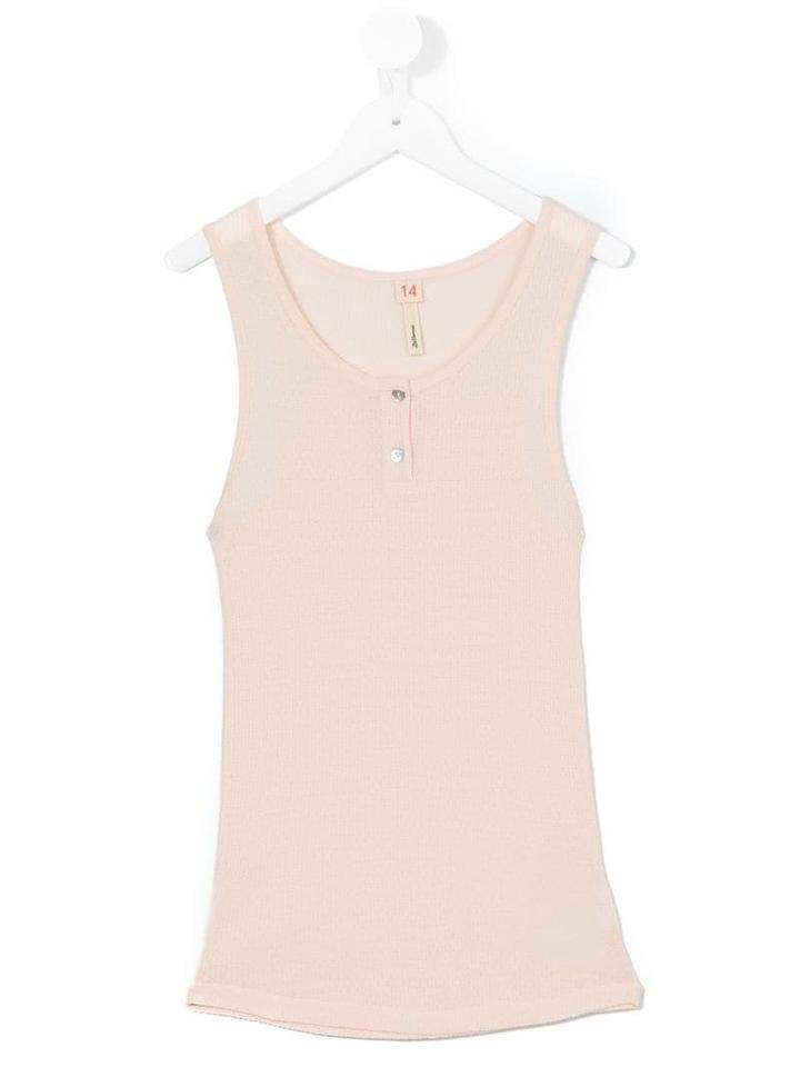 Bellerose Kids Buttoned Tank Top - Pink