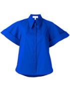 Delpozo Wide Sleeve Shirt, Women's, Size: 34, Blue, Cotton