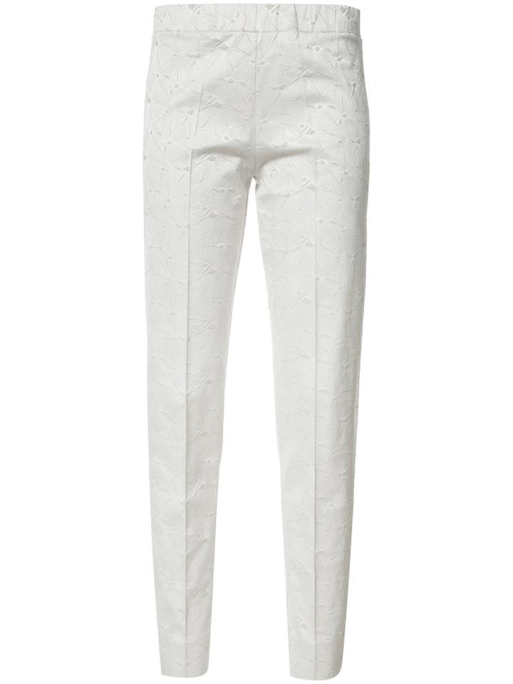 D.exterior Geometric Pattern Tapered Trousers, Women's, Size: Large, Grey, Cotton/polyester/spandex/elastane