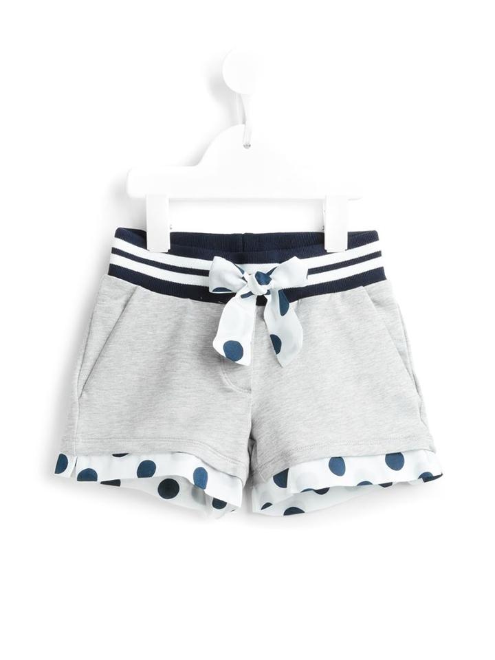 Monnalisa Polka Dot Trim Shorts, Girl's, Size: 10 Yrs, Grey