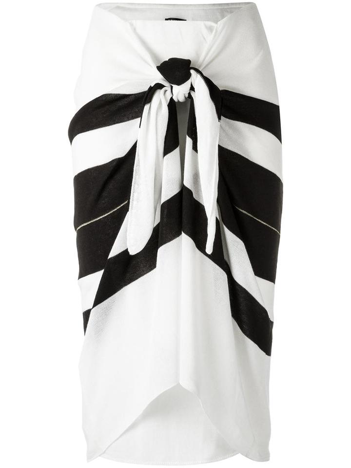 Osklen Striped Midi Skirt, Women's, Size: Medium, Black, Acrylic/polyester/viscose