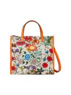 Gucci Medium Flora Tote Bag - White