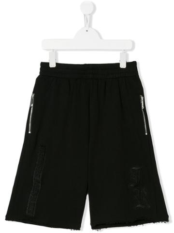 John Richmond Kids Zipped Pocket Shorts - Black