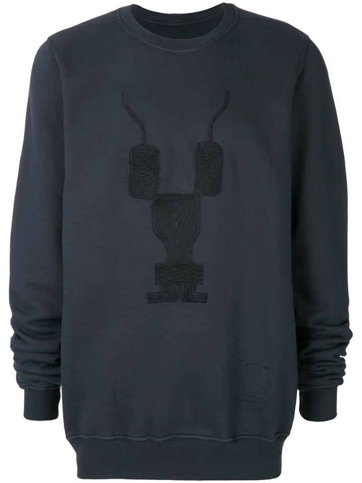Rick Owens Drkshdw Embroidered Sweatshirt - Blue