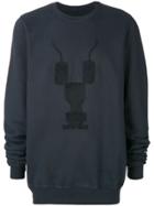 Rick Owens Drkshdw Embroidered Sweatshirt - Blue