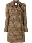 Dondup Houndstooth Pattern Coat - Brown