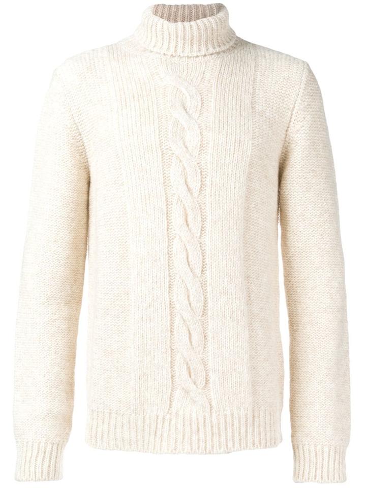 Tod's Turtleneck Cable Knit Sweater - White