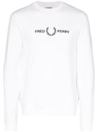 Fred Perry Logo Printed Sweatshirt - White