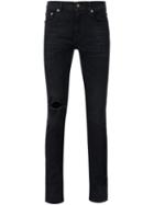Saint Laurent Distressed Skinny Jeans, Men's, Size: 29, Black, Cotton/spandex/elastane