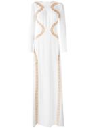 Emilio Pucci Mesh Detail Column Gown, Women's, Size: 42, White, Silk/polyamide