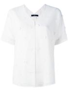 Steffen Schraut - Flower Embellished Shirt - Women - Polyester - 40, White, Polyester