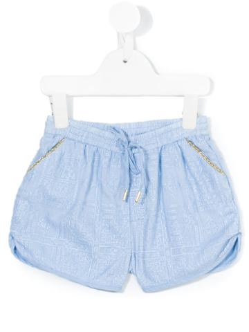 Simple Kids - Embroidery Shorts - Kids - Cotton/rayon - 2 Yrs, Blue