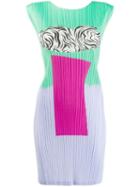 Pleats Please By Issey Miyake Print Mix Dress - Green
