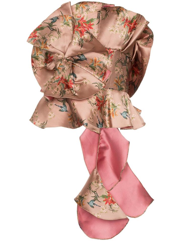 Johanna Ortiz Fairy Tale Ruffled Silk Blend Top - Nude & Neutrals