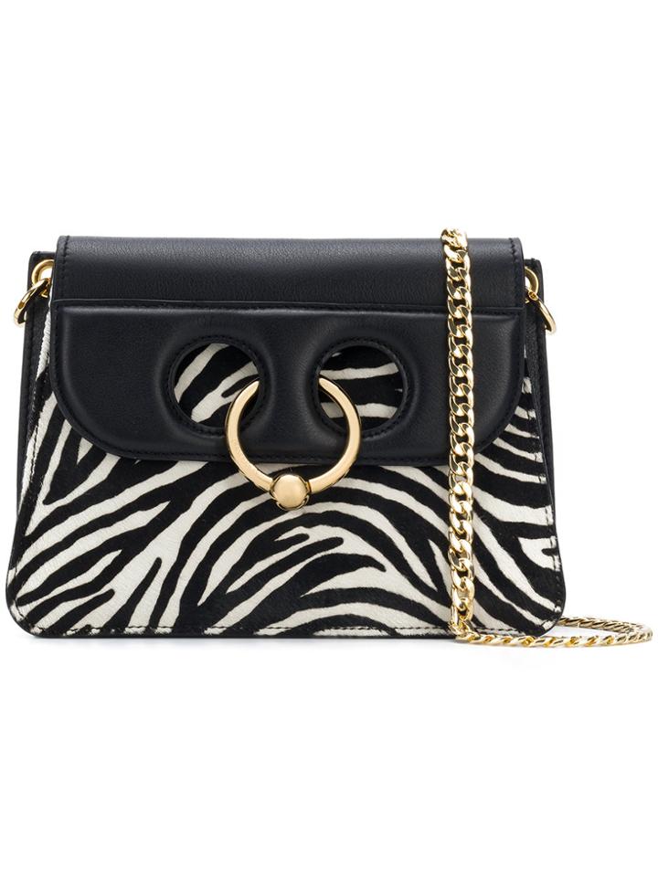 Jw Anderson Zebra Piercing Mini Bag - Black