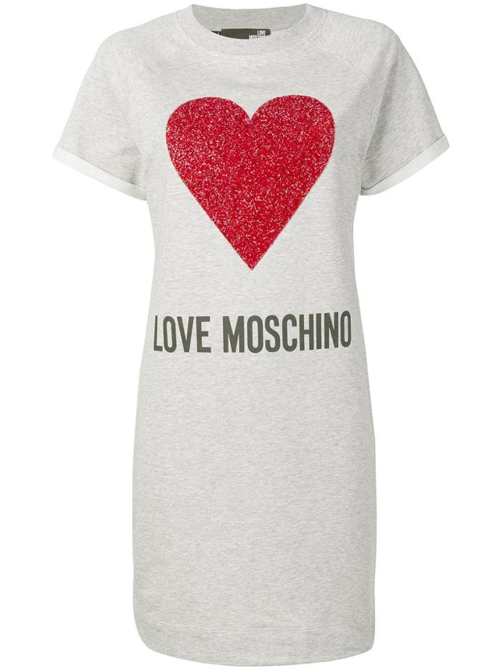 Love Moschino Printed T-shirt Dress - Grey