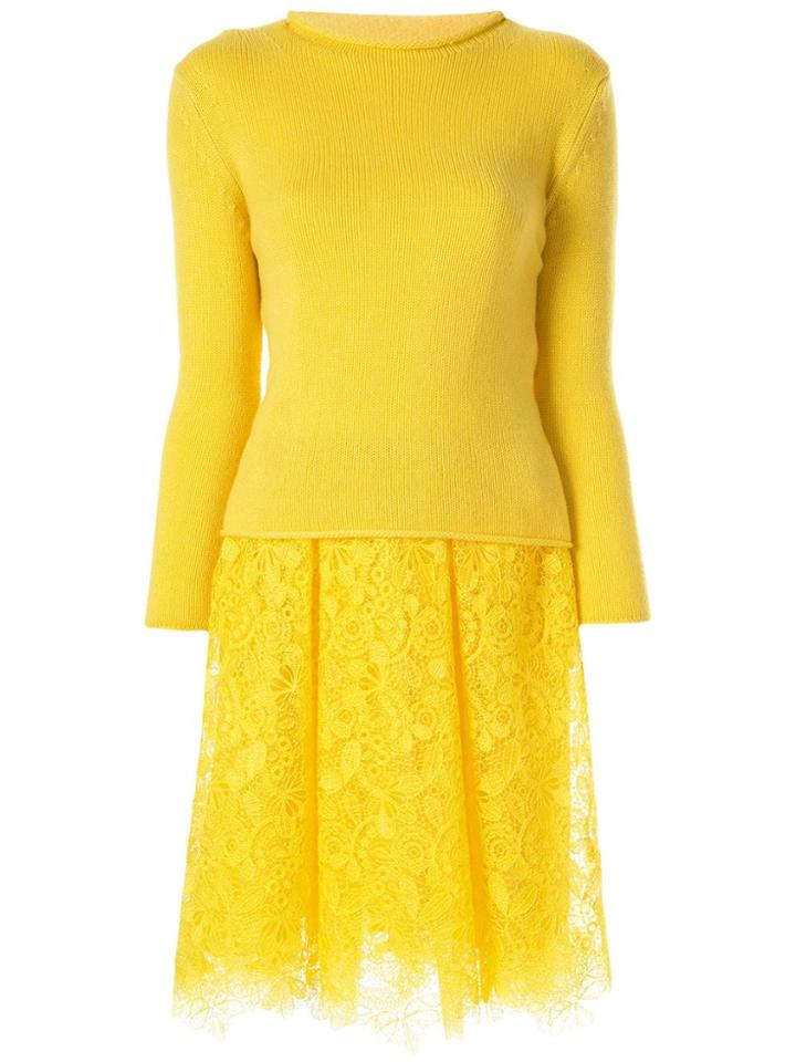 Ermanno Scervino Half Knit Dress - Yellow