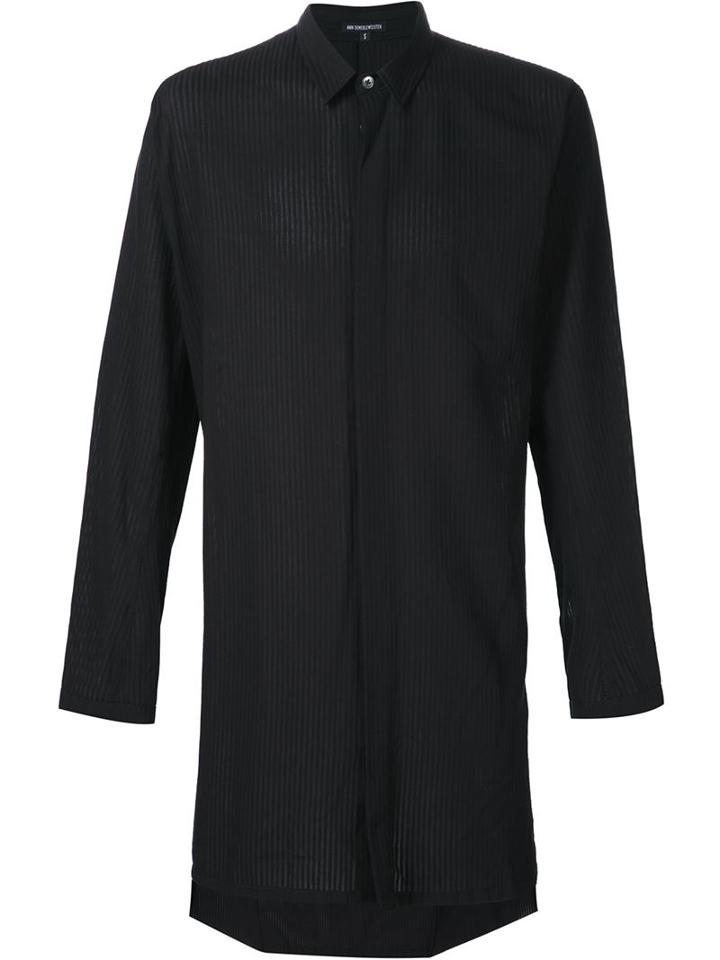Ann Demeulemeester Long Shirt, Men's, Size: Large, Black, Cotton