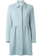 Red Valentino Peplum Coat, Women's, Size: 44, Blue, Cotton/polyester/wool