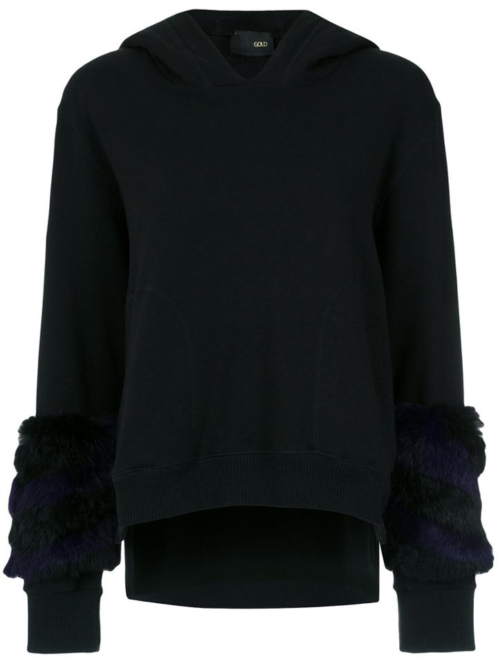 Andrea Bogosian Fur Trim Hoodie - Black