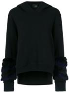 Andrea Bogosian Fur Trim Hoodie - Black