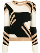 Chinti & Parker Colour Block Crew Neck Sweater - Black