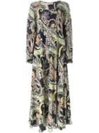 Etro Paisley Print Maxi Dress, Women's, Size: 40, Black, Silk