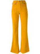 See By Chloé Corduroy Flared Trousers, Women's, Size: 27, Yellow/orange, Cotton/spandex/elastane