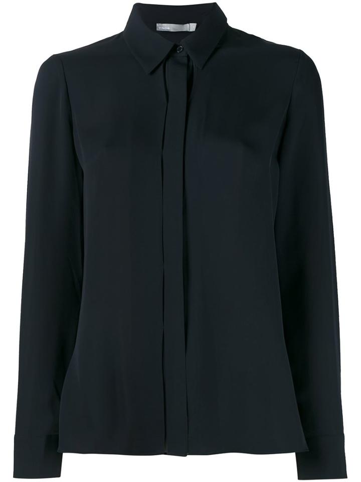 Vince Long Sleeve Shirt, Women's, Size: 6, Blue, Silk