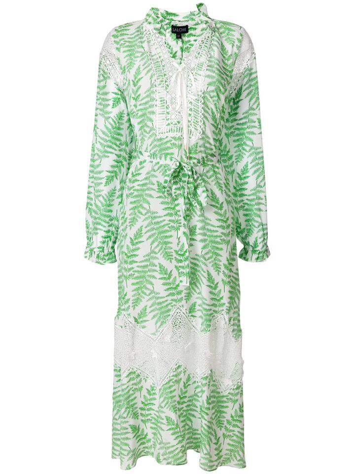 Saloni Fern Print Summer Dress - White