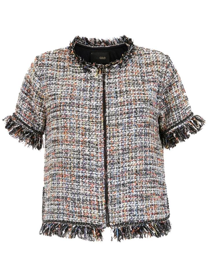 Andrea Bogosian Tweed Fringed Top - Multicolour