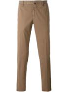 Incotex Slim Fit Chinos, Men's, Size: 50, Brown, Cotton/spandex/elastane