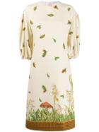 Vivetta Forest Print Dress - Yellow