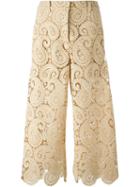 Self-portrait Lace Culottes, Women's, Size: 6, Nude/neutrals, Polyester/cotton