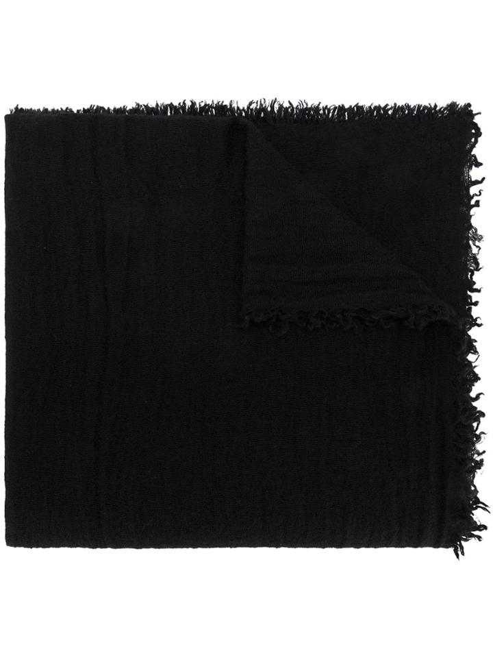 Faliero Sarti Fringed Knitted Scarf - Black