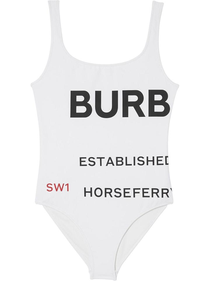 Burberry Horseferry Print Swimsuit - White