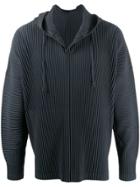 Homme Plissé Issey Miyake Pleated Panelled Hoodie - Grey