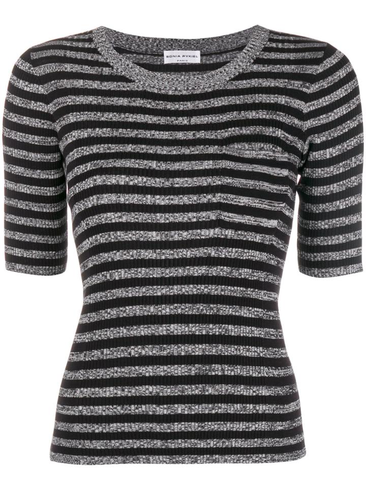 Sonia Rykiel Striped Jersey T-shirt - Black