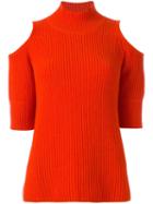 Zoe Jordan Cold Shoulder Jumper, Women's, Size: Medium, Yellow/orange, Cashmere/wool